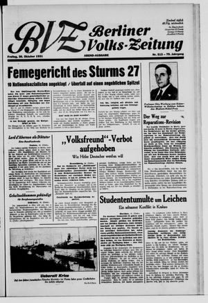 Berliner Volkszeitung vom 30.10.1931