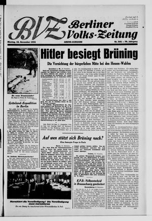 Berliner Volkszeitung vom 16.11.1931