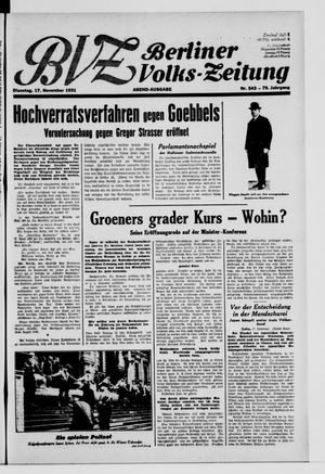 Berliner Volkszeitung vom 17.11.1931