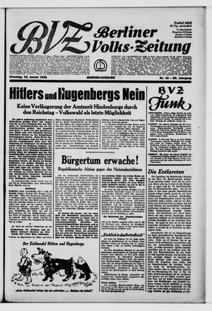 Berliner Volkszeitung on Jan 12, 1932
