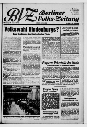 Berliner Volkszeitung on Jan 12, 1932