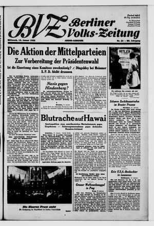 Berliner Volks-Zeitung vom 13.01.1932