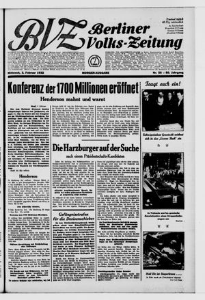 Berliner Volks-Zeitung vom 03.02.1932