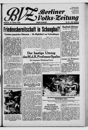 Berliner Volks-Zeitung vom 17.02.1932