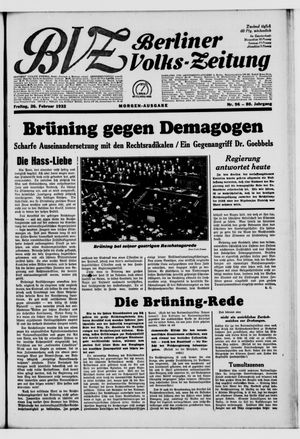 Berliner Volks-Zeitung vom 26.02.1932