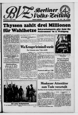 Berliner Volkszeitung vom 06.04.1932