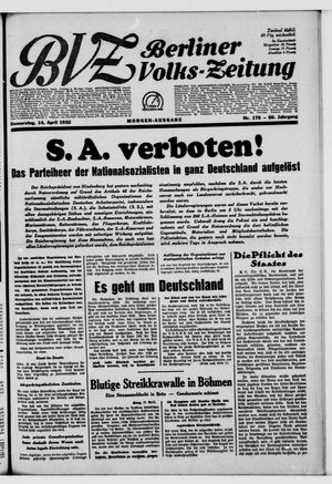 Berliner Volkszeitung vom 14.04.1932