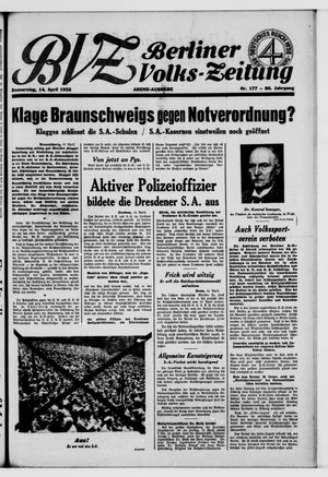 Berliner Volkszeitung vom 14.04.1932