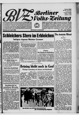 Berliner Volkszeitung vom 27.04.1932