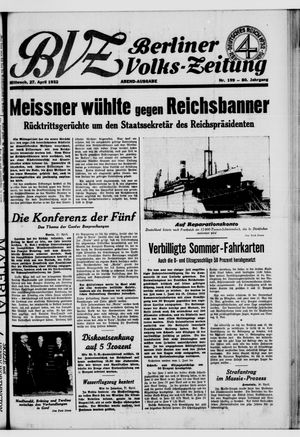 Berliner Volkszeitung vom 27.04.1932
