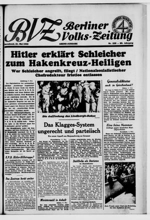 Berliner Volkszeitung vom 21.05.1932