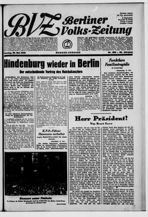 Berliner Volks-Zeitung vom 29.05.1932