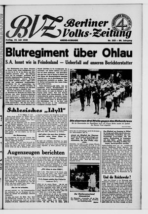 Berliner Volkszeitung on Jul 15, 1932