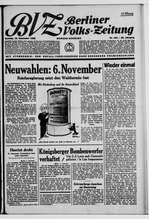 Berliner Volks-Zeitung vom 18.09.1932