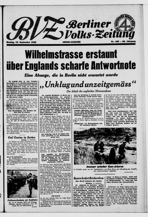 Berliner Volks-Zeitung vom 19.09.1932