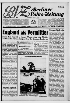 Berliner Volks-Zeitung vom 24.09.1932