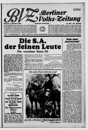 Berliner Volks-Zeitung vom 02.11.1932