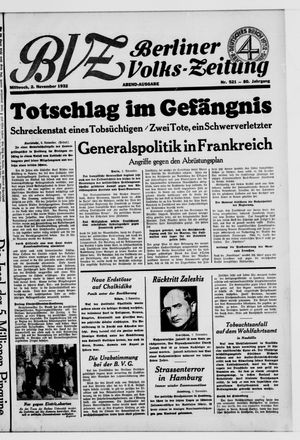 Berliner Volks-Zeitung vom 02.11.1932
