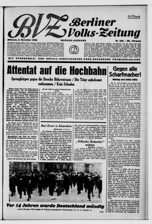 Berliner Volkszeitung on Nov 9, 1932