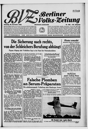 Berliner Volkszeitung on Nov 29, 1932