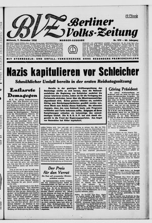 Berliner Volkszeitung on Dec 7, 1932