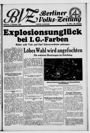 Berliner Volkszeitung on Dec 7, 1932