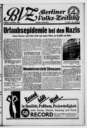 Berliner Volks-Zeitung vom 09.12.1932