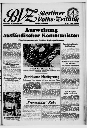 Berliner Volkszeitung on Dec 29, 1932