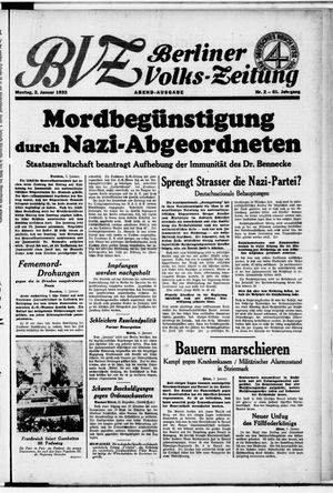Berliner Volkszeitung vom 02.01.1933