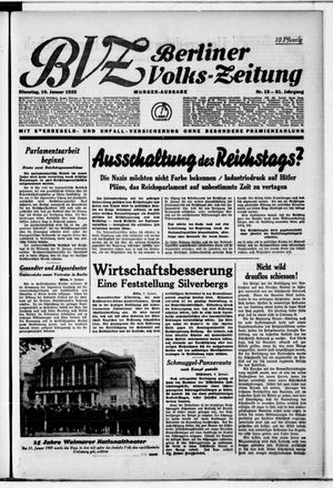 Berliner Volkszeitung on Jan 10, 1933