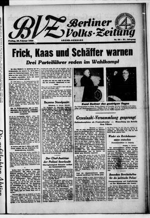Berliner Volkszeitung on Feb 24, 1933