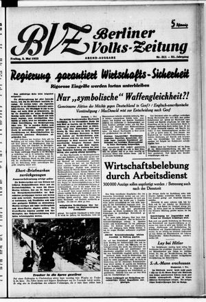 Berliner Volkszeitung vom 05.05.1933