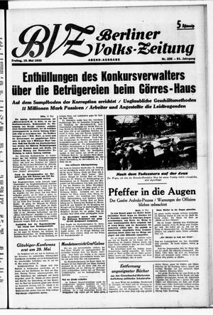 Berliner Volkszeitung on May 19, 1933