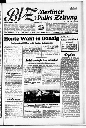 Berliner Volkszeitung vom 28.05.1933