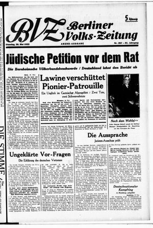 Berliner Volkszeitung vom 30.05.1933