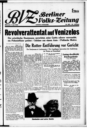 Berliner Volkszeitung vom 07.06.1933