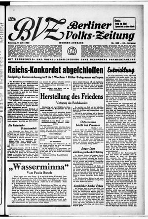 Berliner Volkszeitung vom 09.07.1933