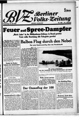 Berliner Volkszeitung vom 13.07.1933