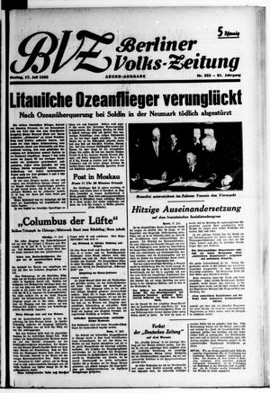 Berliner Volkszeitung vom 17.07.1933