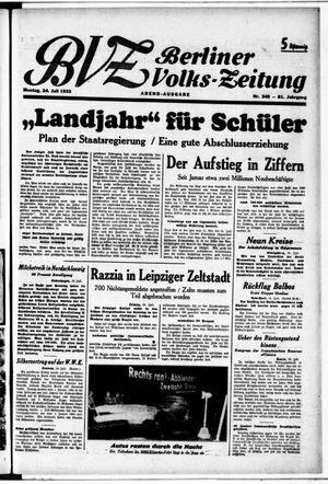 Berliner Volkszeitung vom 24.07.1933