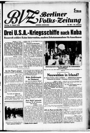 Berliner Volkszeitung vom 14.08.1933