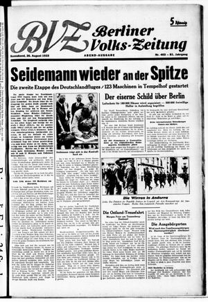 Berliner Volkszeitung vom 26.08.1933