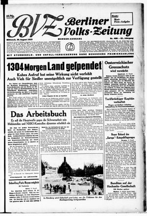 Berliner Volkszeitung vom 30.08.1933