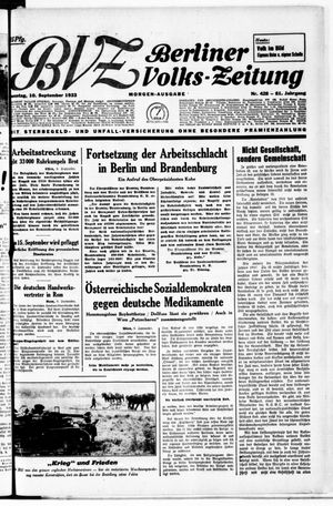 Berliner Volkszeitung vom 10.09.1933