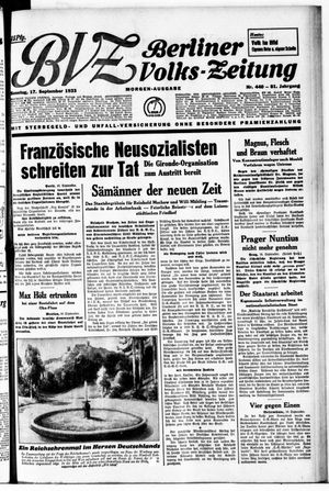 Berliner Volkszeitung vom 17.09.1933