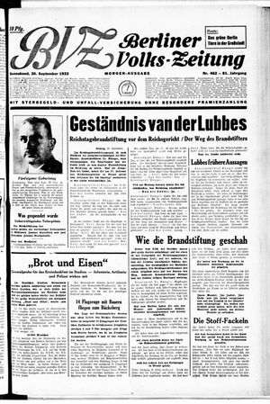 Berliner Volkszeitung vom 30.09.1933