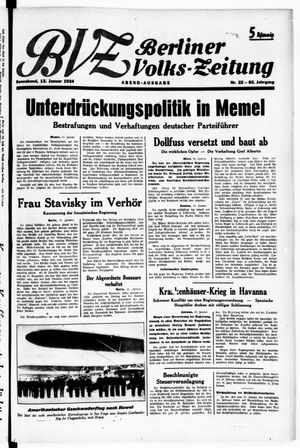 Berliner Volkszeitung vom 13.01.1934