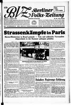 Berliner Volkszeitung vom 07.02.1934