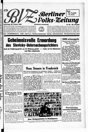 Berliner Volks-Zeitung vom 22.02.1934