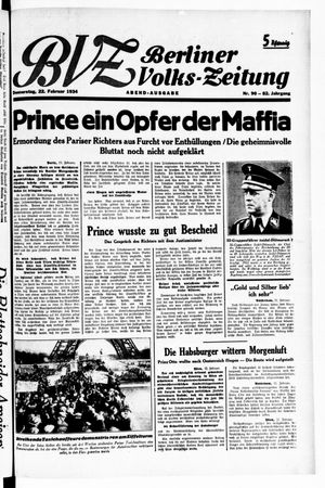 Berliner Volks-Zeitung vom 22.02.1934